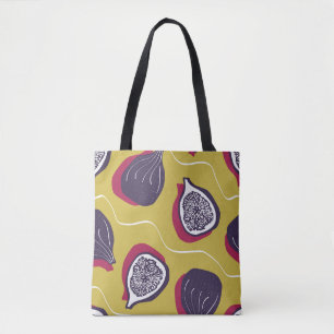 Bolsa Tote Figos Estilizados Vintage Impressão
