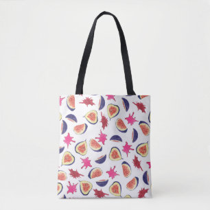 Bolsa Tote Figos Frescos - Cor d'água do Sumo Rosa