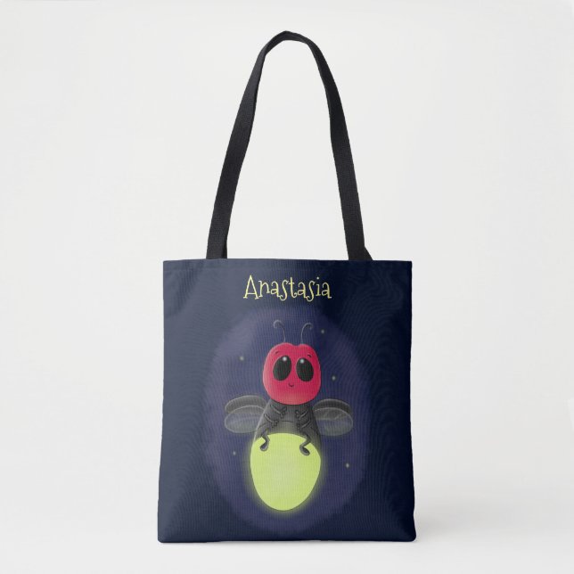 Bolsa Tote Figura de desenho animado com inseto de raio (Frente)