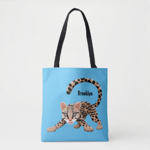 Bolsa Tote Figura de desenho animado de ocelot bonito