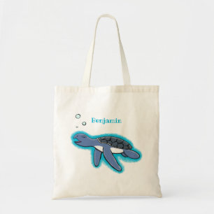 Bolsa Tote Figura de desenho animado de tartaruga-do-mar