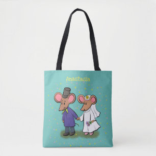 Bolsa Tote Figura de desenho animado do casal do mouse
