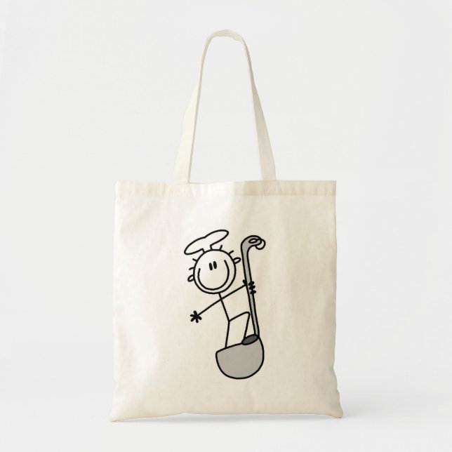 Bolsa Tote Figura de Palito de Chef com Concha (Frente)