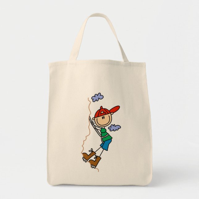 Bolsa Tote Figura de Pau Escalando Rocha (Frente)