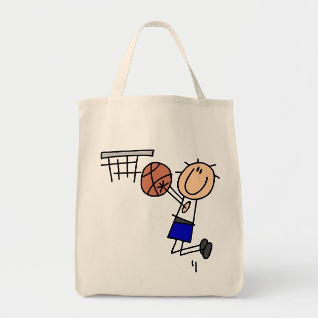 Bolsa Tote Figura dissipador T-shirs do basquetebol e (Frente)