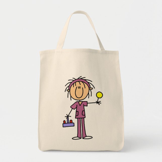 Bolsa Tote Figura enfermeira da vara com camiseta e presentes (Frente)