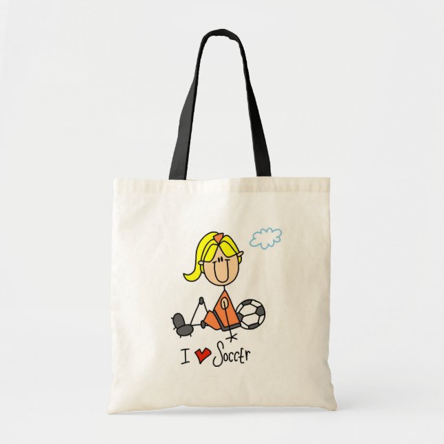 Bolsa Tote Figura loura da vara da menina eu amo presentes do (Frente)