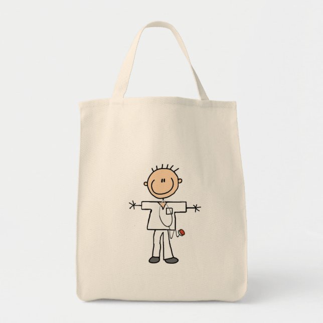Bolsa Tote Figura masculina camiseta e presentes da vara da e (Frente)