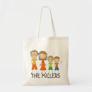 Bolsa Tote Figura personalizada sacola da vara da família