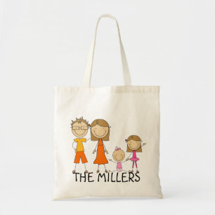 Bolsa Tote Figura personalizada sacola da vara da família