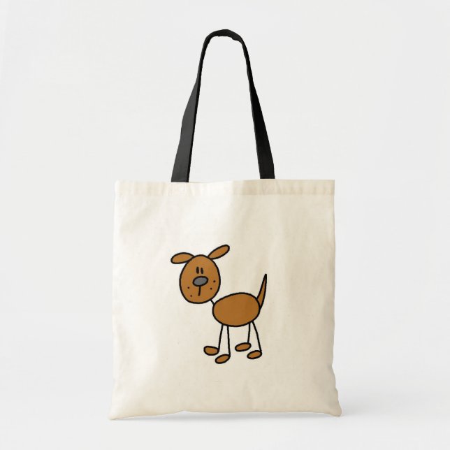 Bolsa Tote Figura saco da vara do cão (Frente)