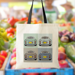Bolsa Tote Figuras - Cores de Época do Padrão do Carro Figa