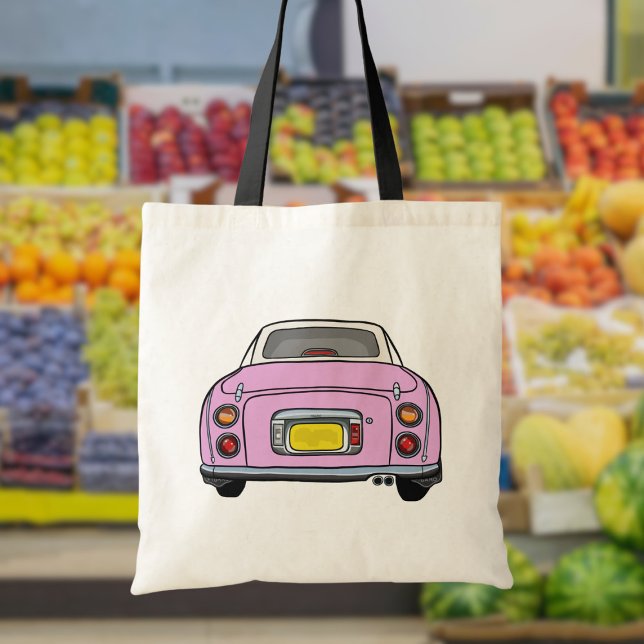 Bolsa Tote Figuras - Tote do Carro Rosa Fígaro Cinza Bonito (Fun tote bag for the pink figaro car owner)