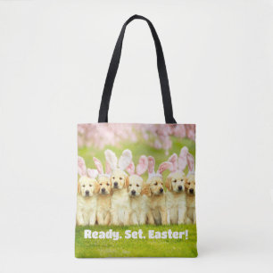 Bolsa Tote Fila de Coelhinhos Cachorrinhos