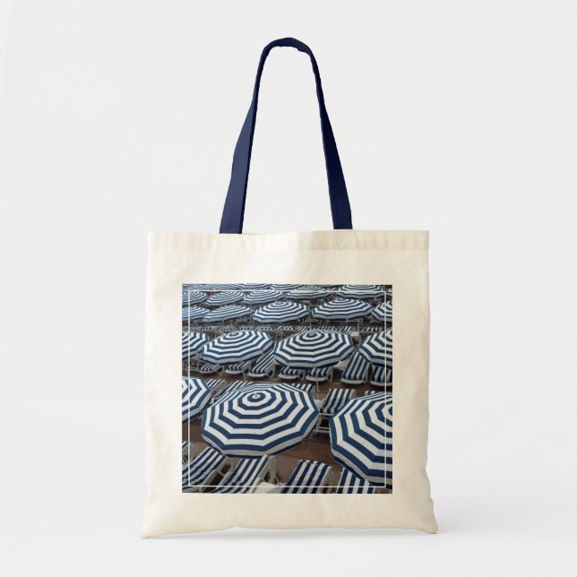 Bolsa Tote Fileiras de guarda-chuvas de praia listrados com (Frente)