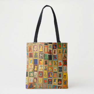 Bolsa Tote fileiras de vestidos de menina fofa