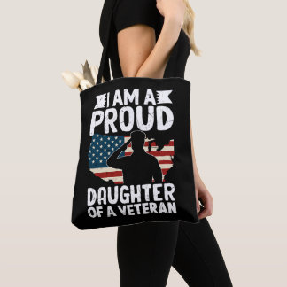 Bolsa Tote Filha Orgulhosa De Um Pai Patriota Militar Veteran
