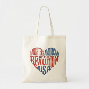 Bolsa Tote Filhas da Revolução Americana Coração EUA