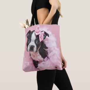 Bolsa Tote Filhote de cachorro bonito super de Boston Terrier