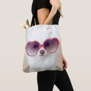 Bolsa Tote Filhote de cachorro branco da chihuahua
