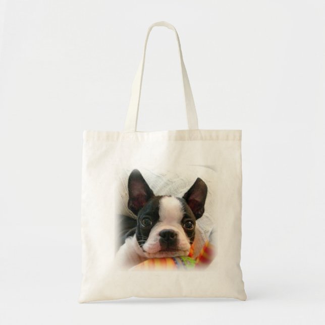 Bolsa Tote Filhote de cachorro de Boston Terrier (Frente)