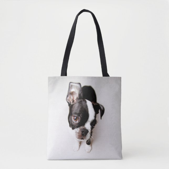 Bolsa Tote Filhote de cachorro de Edison Boston Terrier (Frente)