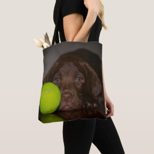 Bolsa Tote Filhote de cachorro de Labrador do chocolate com
