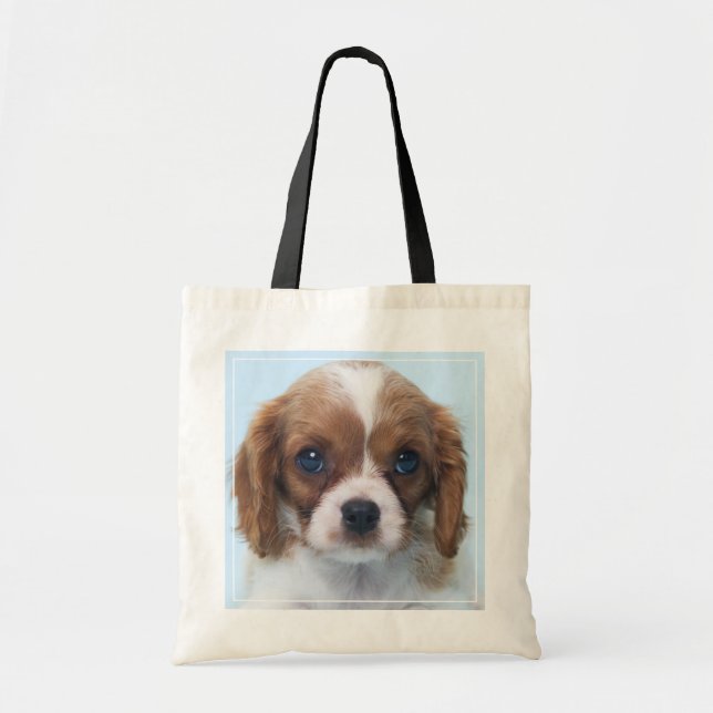 Bolsa Tote Filhote de cachorro descuidado do Spaniel de rei (Frente)