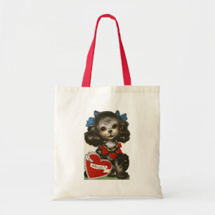 Bolsa Tote Filhote de cachorro dos namorados do vintage