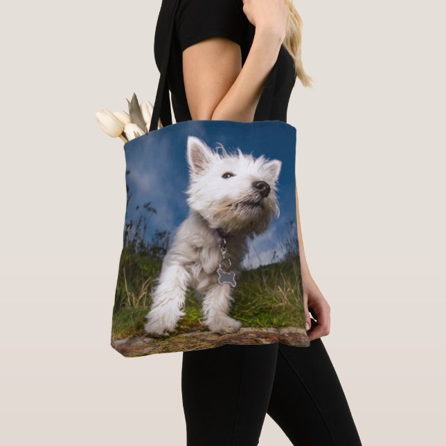 Bolsa Tote Filhote de cachorro ocidental de Terrier das (Close Up)