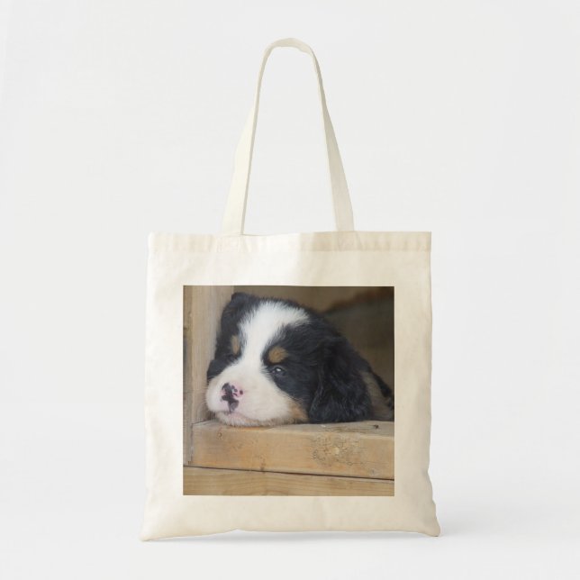 Bolsa Tote Filhote de cachorro triste do cão de montanha de (Frente)