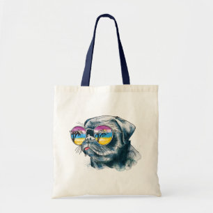 Bolsa Tote Filhote de cachorro tropical da aguarela