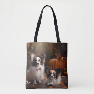 Bolsa Tote Filhote de Papillon Delícia de Outono Abóbora
