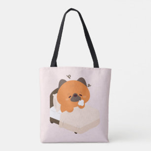 Bolsa Tote Filhote de Pastor Alemão Cansado e Fofo