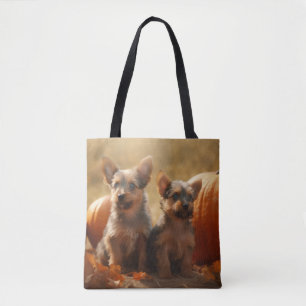 Bolsa Tote Filhote de Terrier Australiano Delícia de Outono A