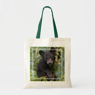 Bolsa Tote Filhote de Urso Negro Brincando nas Árvores