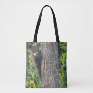 Bolsa Tote Filhote de Urso Negro na Primavera