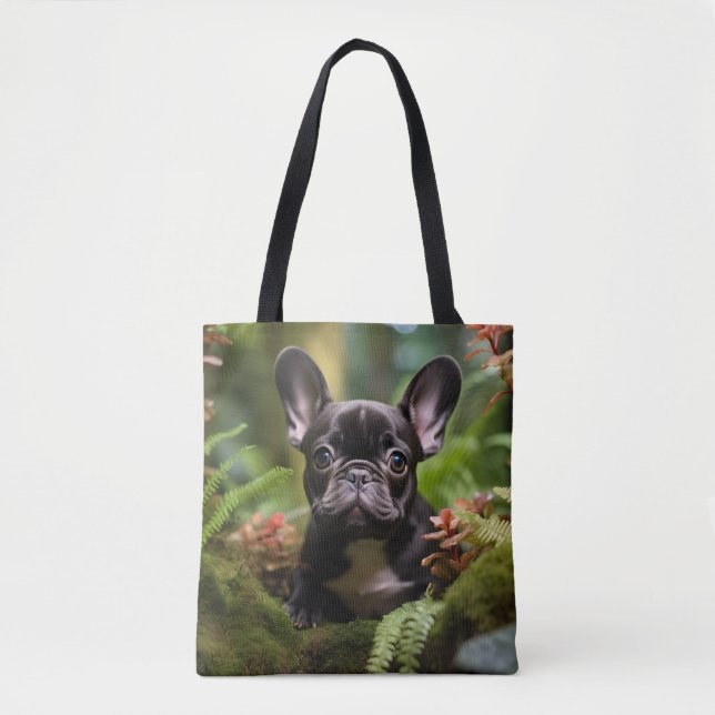 Bolsa Tote 🐶💛Filhote Sweet Frenchie na selva (Frente)
