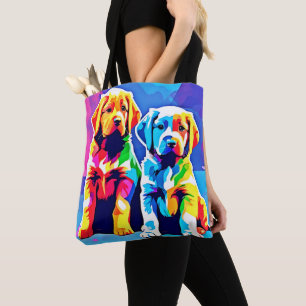 Bolsa Tote Filhotes Arco-Íris: Duo Divertido