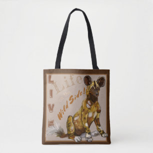 Bolsa Tote Filhotes de cachorro pintados africano