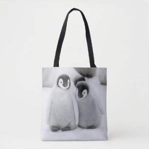 Bolsa Tote Filhotes de Pinguim Imperador no Gelo na Antártida
