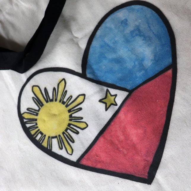 Bolsa Tote Filipinas Flag Heart Art Filipino Pride Pinay (Criador carregado)