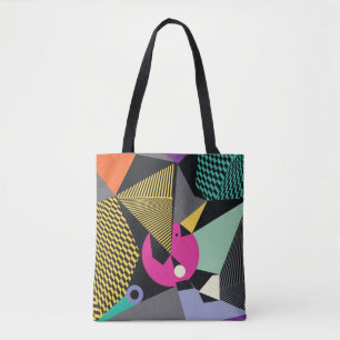 Bolsa Tote Filme do padrão de fundo dos triângulos abstrato