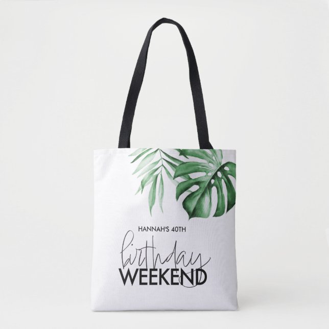 Bolsa Tote Fim de Aniversário Tropical Fim de Semana Personal (Frente)