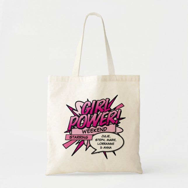 Bolsa Tote Fim de semana das meninas PODER FEMININO personali (Frente)