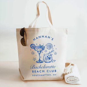 Bolsa Tote Fim de Semana de Despedida de Solteira Rosa e Azul
