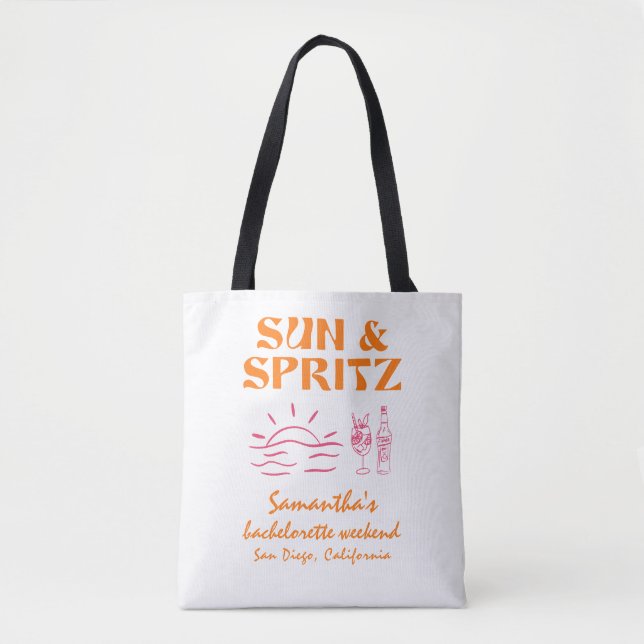 Bolsa Tote Fim de Semana de Despedida de Solteira Sun e Sprit (Frente)