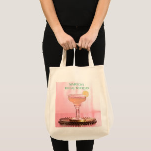 Bolsa Tote Fim de semana de festa de casamento Pink Margarita