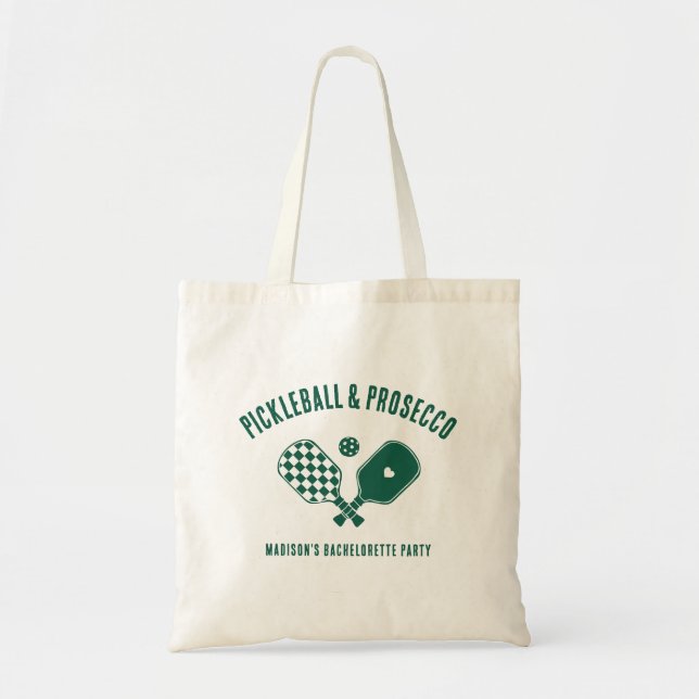 Bolsa Tote Fim de Semana de Solteira com Pickleball Moderno e (Frente)