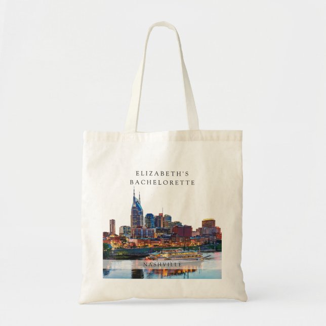 Bolsa Tote Fim de semana de solteira de aquarela de Nashville (Frente)